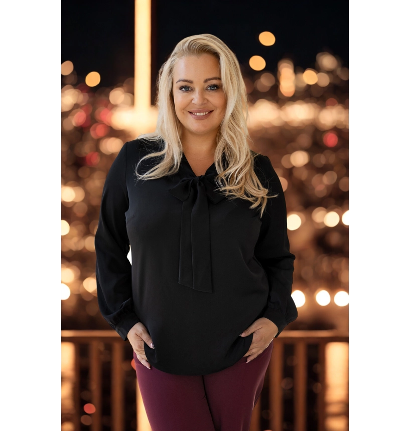 M46201 BLUZKA AMELIA CZARNA M46201 BLUZKA AMELIA CZARNA